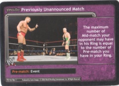 Previously Unannounced Match